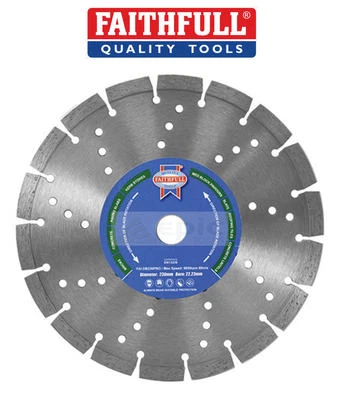 Faithfull PRO Series 230mm 9" Saw/Grinder Diamond Cutting Blade Disc FAIDB230PRO