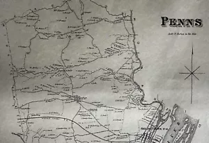 Mapa de Selinsgrove Kantz Penns Pa 1868 con nombres de propietarios mostrados - Imagen 1 de 2