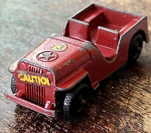 Vintage Tootsie Toy Red Army Jeep