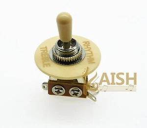Chrom 3-Wege Gitarren-Kippschalter cremefarbene Spitze und Platte passt Les Paul SG EpiphoneG - Bild 1 von 2