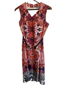 WORN ONCE Antonio Melani Elaine Shift Dress Floral Paisley Orange Purple Size 4 - Picture 1 of 22