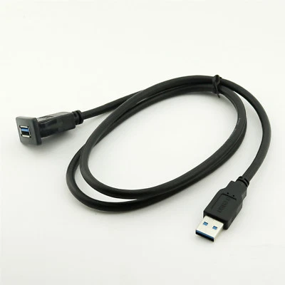 3FT Car Dashboard Flush Mount USB 3.0 A Socket Extension Lead Panel Cable Cord - Image 1 of 4