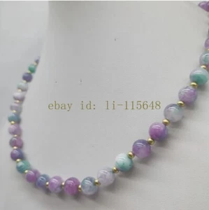 Beautiful 8mm Multi Color Kunzite Round Bead Necklace 18" Women's Jewelry Gift - Picture 1 of 3