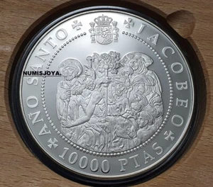 AÑO SANTO JACOBEO. 10000 PESETAS PLATA AÑO 1993 PEREGRINOS ÉPOCA MEDIEVAL. - Bild 1 von 3