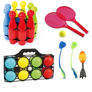 Mega Outdoor Spiele Set für Draußen Kinderparty Wurfspiel Boccia Kegeln uvm - Bild 1 von 10