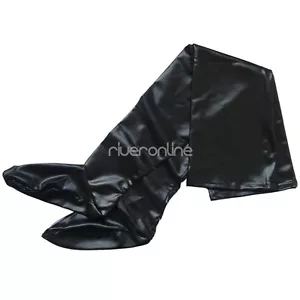 Halterlose Overknee Strümpfe in Wetlook Optik Kniestrümpfe Stockings Reizwäsche - Bild 1 von 2