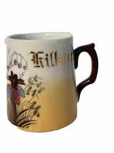 Antique A Present From Kilkenny Porcelain Cup Hand Painted Souvenir From Ireland - Picture 1 of 8