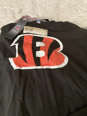 Camiseta Cincinnati Bengals Andy Dalton manga longa preta adulto grande nova com etiquetas - Imagem 1 de 3