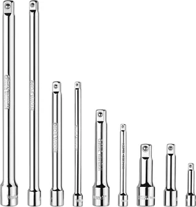 9pc 1/4" 3/8" 1/2" LONG Extension Extender Bar Set Drive Ratchet Wrench Socket - Picture 1 of 8