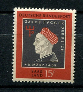 Germany - Saarland : Fugger birthday stamp from 1959 - mint NH - Picture 1 of 1