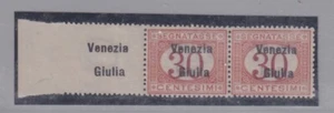 1918 Venezia Giulia: 30c Orange And Carmine Pair (4B+4BB) (Cat.58/319) - Picture 1 of 2