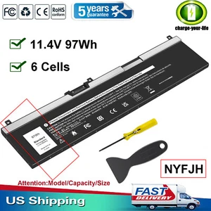 NYFJH Battery For Dell Precision 7330 7530 7540 7730 7740 P74F P34E 97Wh 11.4V - Picture 1 of 14