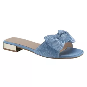 Women's Square Toe Sandals Summer Velvet Leisure Bowknot Slippers Flat Shoes - Picture 1 of 60
