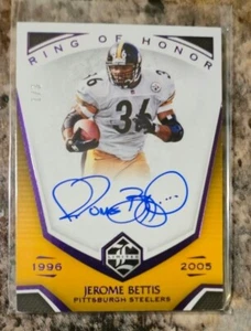 2019 PANINI LIMITED FOOTBALL JEROME BETTIS AUTO HOF PITTSBURGH STEELERS 01/03 - Picture 1 of 2