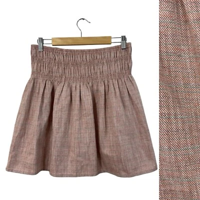 Minifalda grande Anthropologie Current Air nueva con etiquetas línea A algodón lino NUEVA para mujer Foto 1 de 4