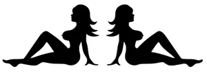 MudFlap Sexy Girl Vinyl Decal, Mirrored Set, Bumper Sticker, JDM, Car, Truck - Picture 1 of 5
