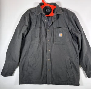 CARHARTT RUGGED FLEX RELAXED FIT CANVAS FLEECE-LINED SHIRT JACKET L - Picture 1 of 21