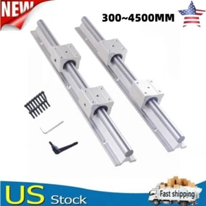 SBR20 200-4500mm Linear Slide Rail Guide Shaft Rod with 4Pcs SBR20 Bearing Block - Picture 1 of 28
