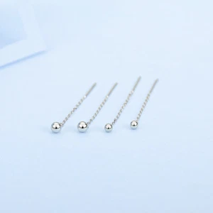 Ohrringe Durchzieher Kugel Sterling Silber 925 Ohrhänger Damen Mädchen - Bild 1 von 4