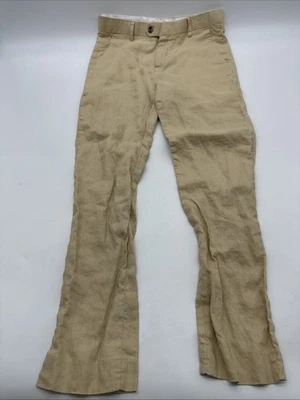 Pantalones clásicos Isaac Mizahi NY para mujer talla 18 beige 100 % lino bolsillos. #36813 Foto 1 de 4