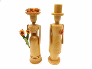 Erzgebige 2 figuras de madera felicitaciones novios - Imagen 1 de 10