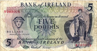 NORTHERN IRELAND 5 Pounds 1971 P-62a VF banknote - Image 1 of 4