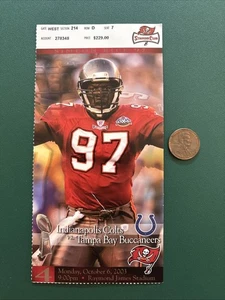 PEYTON MANNING 21pt COMEBACK 2003 Colts Buccaneers ticket stub HARRISON 176yds - Picture 1 of 3