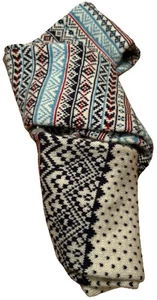 Eddie Bauer Strickschal Acryl Fair Isle blau creme rot warm Winter Schnee Ski - Bild 1 von 6