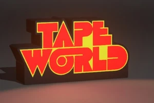 Tape World Record Store 90s 3D Printed LED Light-Up Sign 9" Retro Decor Lamp - Picture 1 of 1