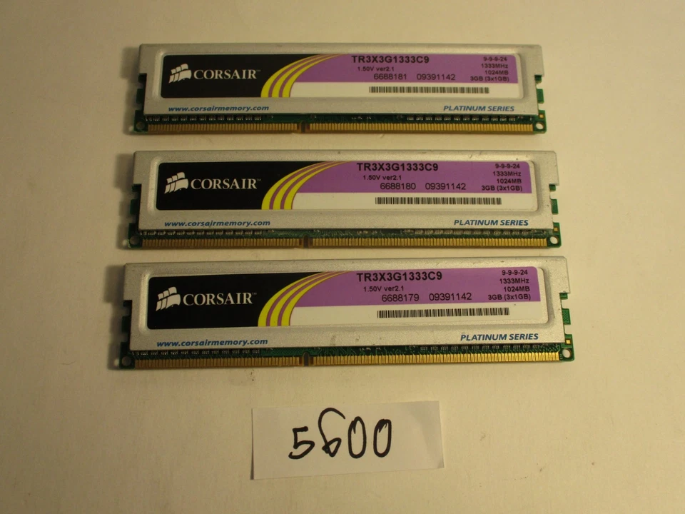 Corsair XMS3 3x1Gb=3Gb PC3-10600 1333Mhz DDR3 Desktop Memory RAM (5600) - Image 1 of 2