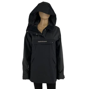 Peak Performance Women Black 2L HIPE Hooded Anorak Jacket Size M - Picture 1 of 13
