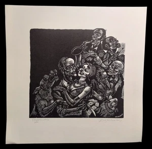 Signed FRITZ EICHENBERG LE 7/50 Wood Engraving STEPPENWOLF - Picture 1 of 5