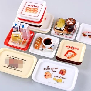 10Pcs 1/12 Dollhouse Mini Tray Dishes Set Dollhouse Kitchen Decoration Toy - Picture 1 of 22