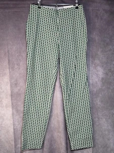 A New Day Damen Gr. 4 grün weiß schmale hoch geschnittene Knöchelhose seitlicher Reißverschluss - Bild 1 von 10