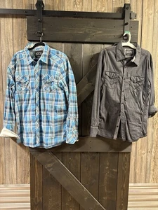 Camisas con botones negras de manga larga con 2 hebillas para hombre XL atléticas y ajuste estándar - Imagen 1 de 14