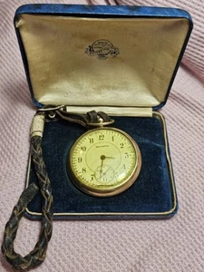 The Burlington Watch 21 jewel pocket Size 16 Made 1918 With Box Leather Strap - Picture 1 of 17