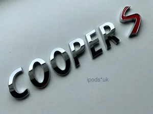 NEW MINI CHROME COOPER S REAR BOOT BADGE EMBLEM R52 R53 R55 R56 R57 R58 R59 F56 - Picture 1 of 6