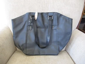 Victoria's Secret Black Tote Bag Purse w Handles 18 X 13 - Picture 1 of 13