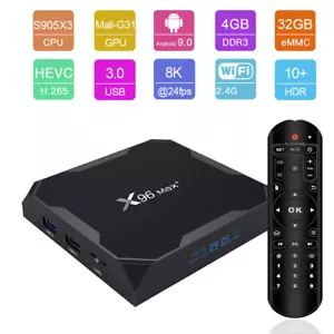 Lot of 10X Sets X96 Max+ 4GB/32GB Android 9.0 8K HDR Amlogic Dual WiFi TV Box - Picture 1 of 7