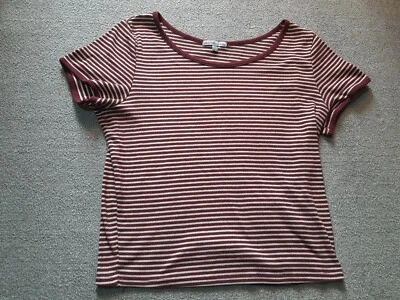 CHARLOTTE Top Ruso Manga Corta Mujer Grande L Juniors Rojo Rayas Foto 1 de 4