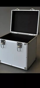 12" LP VINYL RECORD ALUMINIUM STORAGE RECORD FLIGHT CASE BOX SILVER 50 SIZE +24H - Picture 1 of 1