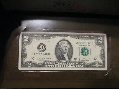 150th Anniversary BEP 2012 $2 Single Note,  20120168 - Image 1 of 4