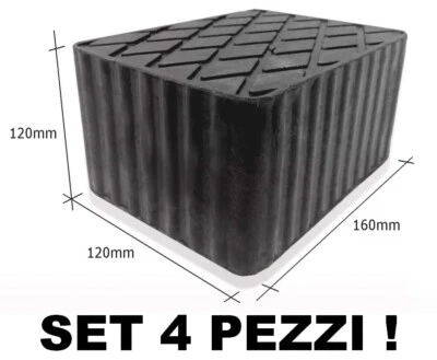 STRANIERI GOMMA ITALY Tamponi in gomma H 120 mm per ponti sollevatori ruote - MADE IN ITALY-4 pezzi -@