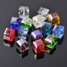 Cube Square Beads Jewelry Making Loose Faceted Crystal Glass 3mm 4mm 6mm 8mm