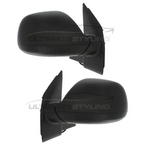 Wing Door Mirrors VW T5.1 Transporter Van 2010-2016 Electric Black Covers 1 Pair - Picture 1 of 24