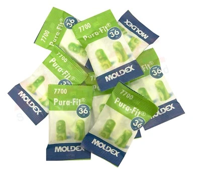 100 pairs of Moldex Pura-Fit 7700 Soft Foam earplug SNR 36dB PPE Ear Protection