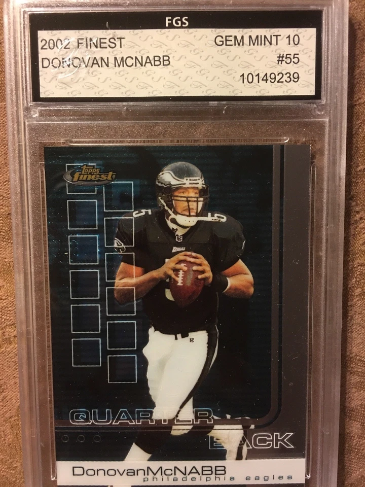 2002 Finest #55 Eagles Donovan McNabb FGS GEM MINT 10 - Image 1 of 2