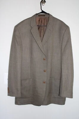 BROWN PERRY ELLIS 100% WOOL SPORT COAT sz 48XL diagonal striped suit jacket - Image 1 of 4