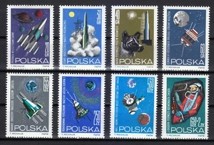 Poland 1964 MNH Mi 1553-1560 Sc 1291-1297,B108 Soviet USSR space. Laika dog ** - Picture 1 of 2