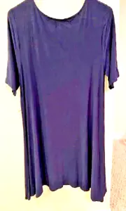 WOMENS NAVY TUNIC/DRESS-SWEET TEA,PULL OVER,SHORT SLEEVE,STRETCHY ROUND NECK,XL - Picture 1 of 4